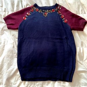 J. Crew Alpaca sweater with gem detail